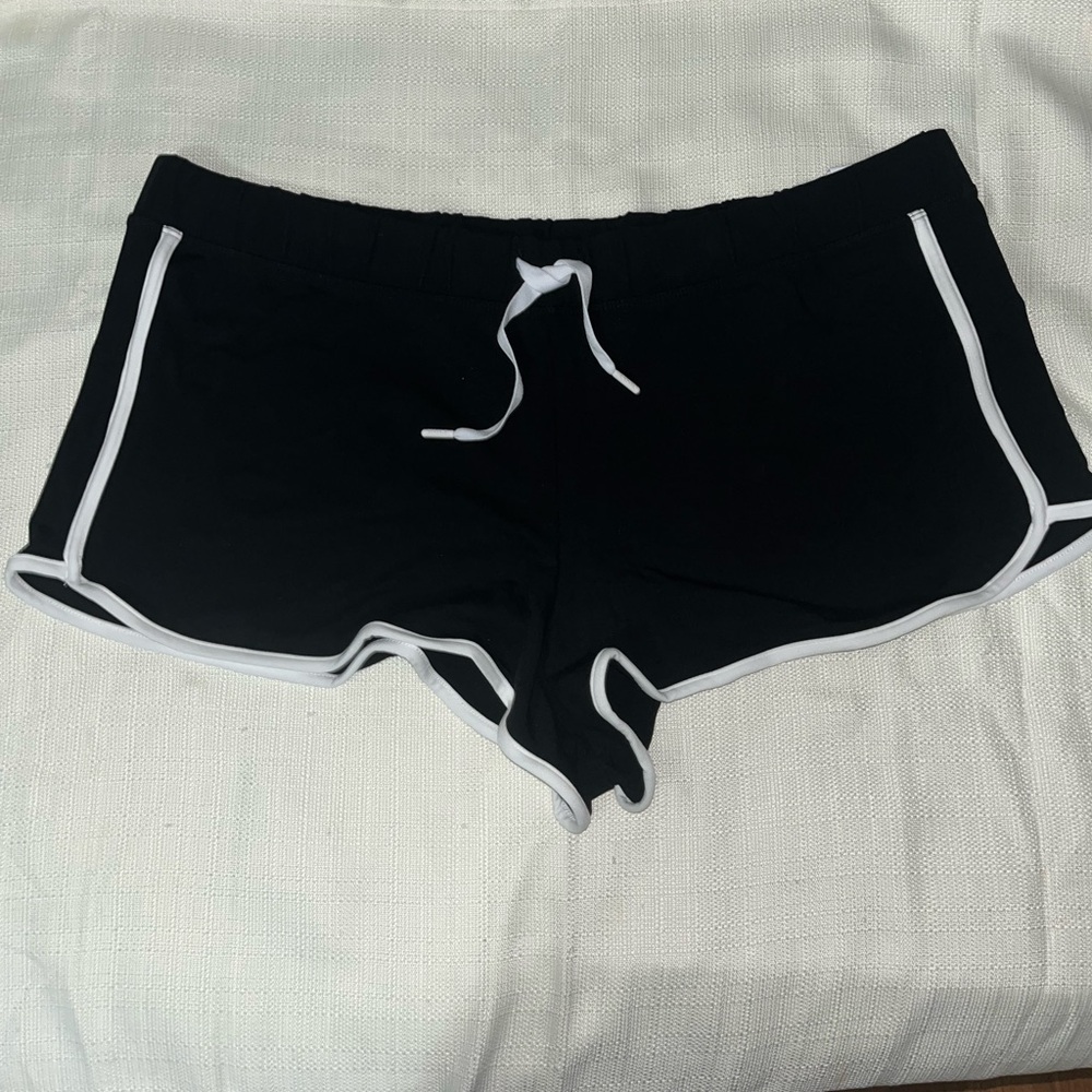 PINK by Victoria Secret Black Women's Shorts with White Trim PINK logo New